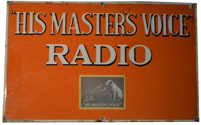 Lot 147 - ﻿An enamel advertising sign, ﻿His Master's Voice Radio