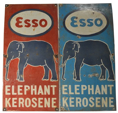 Lot 149 - ﻿Two enamel advertising sign, Elephant Kerosene
