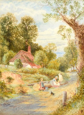 Lot 731 - Attributed to Myles Birket Foster - Learning to Walk | watercolour