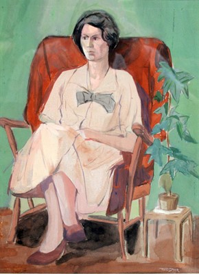 Lot 726 - Tom Dack - Portrait of a Lady | watercolour