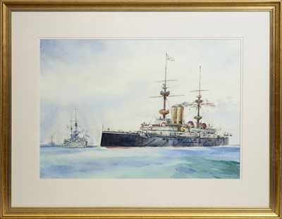Lot 746 - Tom Dack - Battleship Ceaser | watercolour