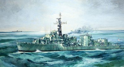 Lot 750 - Tom Dack - Battleship D73 | watercolour