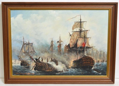 Lot 653 - Herman von Ostendorf - The Battle of Trafalgar | oil