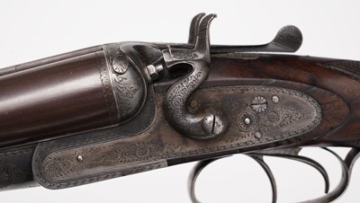 Lot 880 - A 19th Century breech loading percussion hammer gun, by J. F. Smythe with original case