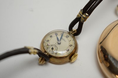 Lot 154 - A 9ct yellow gold half Hunter pocket watch case
