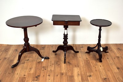 Lot 21 - A 19th Century mahogany tilt top table with two other tables