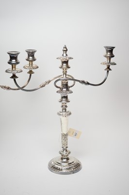 Lot 337 - A pair of silver plated twin branch candelabra