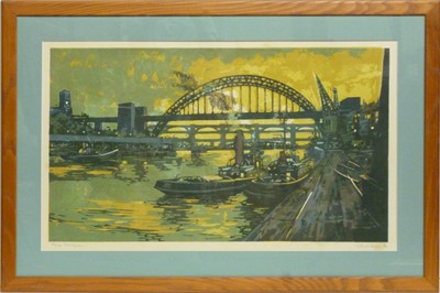 Lot 602 - Ronald Lambert Moore - Tyne Bridges | limited edition silkscreen
