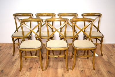 Lot 51 - A set of seven bentwood cafe style dining chairs