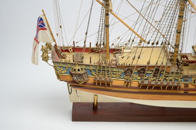 Lot 421 - A scale model of a ship.