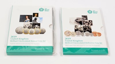 Lot 523 - ﻿﻿The Royal Mint United Kingdom 2019 Definitive Coin Set and Annual Coin Set