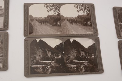 Lot 593 - A set of early 20th Century stereoscope slides by Realistic Travels, Official Series The Great War