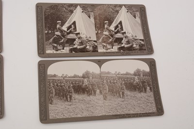 Lot 593 - A set of early 20th Century stereoscope slides by Realistic Travels, Official Series The Great War