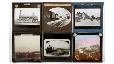 Lot 3 - A collection of early 20th Century magic lantern slides comprising of Railway related slides