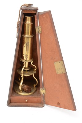 Lot 188 - An early 19th Century Culpeper type monocular microscope, by William Harris, Cornhill