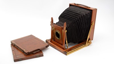 Lot 167 - A J. Lizars plate camera; and two mahogany dark-slides.