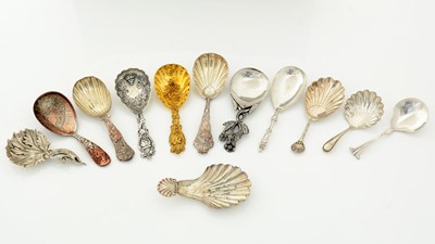 Lot 245 - Twelve various Victorian electroplated caddy spoons
