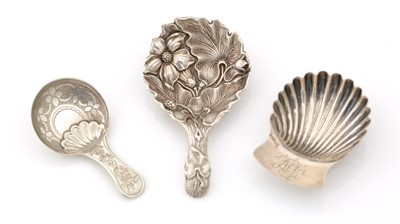 Lot 261 - Three silver caddy spoons, various