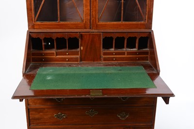 Lot 30 - A George III mahogany bureau bookcase