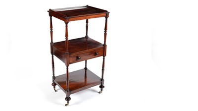 Lot 1304 - A Victorian rosewood three-tier whatnot