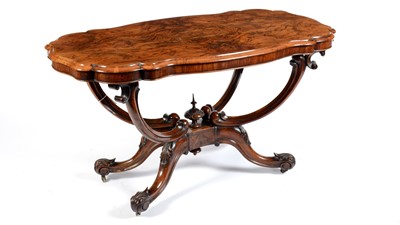Lot 1331 - A Victorian burr walnut centre table