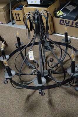 Lot 387 - A set of three Gothic Revival cast metal chandelier ceiling lights