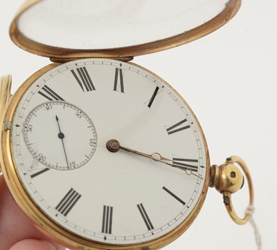 Lot 621 - An 18ct yellow gold-cased open-faced pocket watch