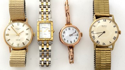 Lot 814 - A 9ct yellow gold cased Rotary wristwatch, and others
