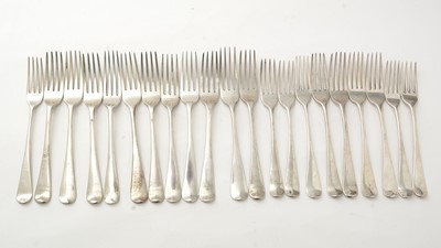 Lot 134 - Twenty-one various silver table forks
