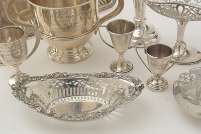 Lot 40 - A late 19th Century American silver square salver; and other items