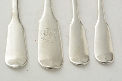 Lot 136 - A set of six silver desert forks and another