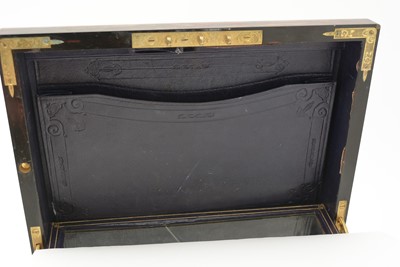 Lot 121 - A Victorian brass bound coromandel Wood toilet box