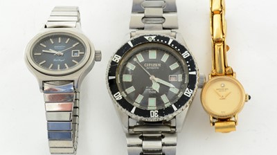 Lot 92 - Three watches by Citizen, Zenith and Raymond Weil