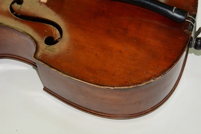 Lot 43 - An upright acoustic double bass