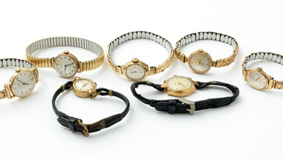 Lot 137 - A selection of gold-cased cocktail watches