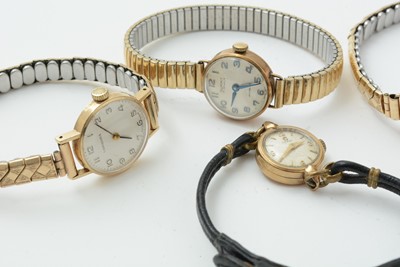 Lot 137 - A selection of gold-cased cocktail watches