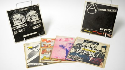 Lot 367 - 6 foreign pressings of Sex Pistols 7" singles