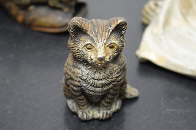 Lot 228 - A collection of cold painted cat figures and collectibles