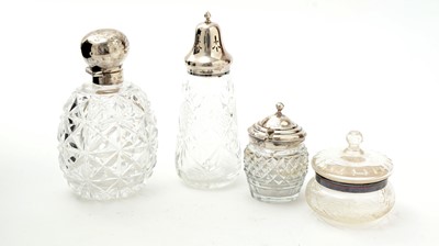 Lot 81 - Four silver mounted cut-glass pieces