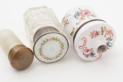Lot 371 - A rare late 18th century enamelled copper bougie box; and other items