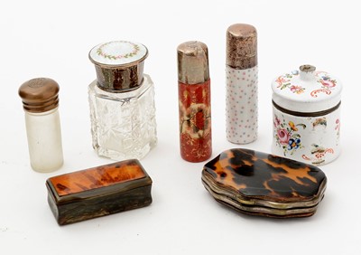 Lot 371 - A rare late 18th century enamelled copper bougie box; and other items