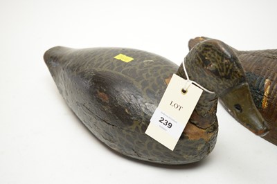 Lot 239 - A Victorian hand painted carved wood decoy duck