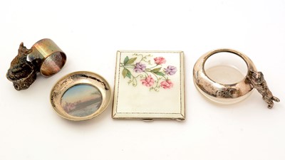 Lot 325 - An electroplated napkin ring; and other items