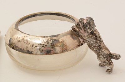 Lot 325 - An electroplated napkin ring; and other items
