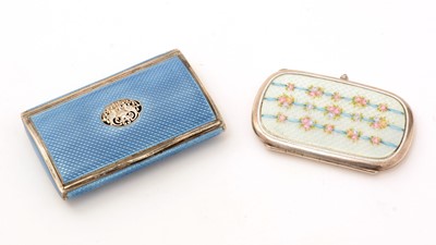 Lot 327 - A continental silver and enamelled ladies cigarette case; and another