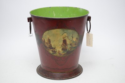 Lot 297 - A Victorian lacquered twin handled bin or bucket