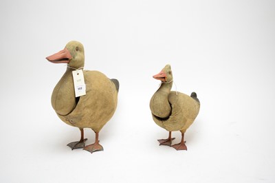 Lot 302 - A graduated pair of early 20th Century German clockwork duck figures