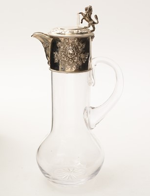 Lot 53 - A Victorian silver mounted clear glass claret jug