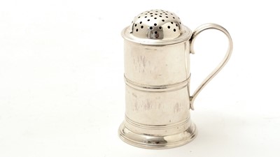 Lot 56 - A George IV silver kitchen pepper or dredger