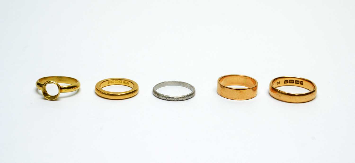 Lot 160 - Four 18ct yellow gold rings